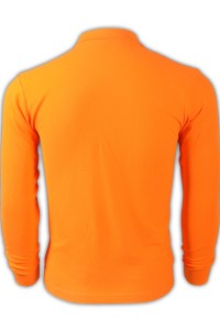 SKLPS007 solid color orange 047 long sleeve men's Polo shirt 1AD01 custom DIY vitality color men's Polo shirt breathable sports polo shirt polo shirt specialty store polo shirt price front view